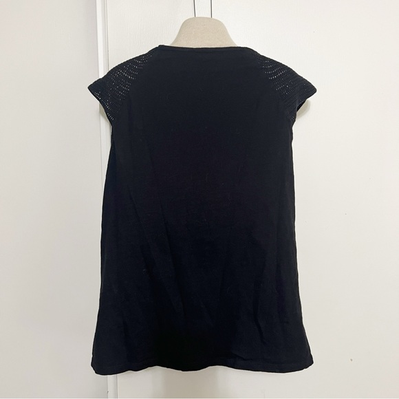 Joe Fresh Crotchet Black T-shirt M - Picture 4 of 9